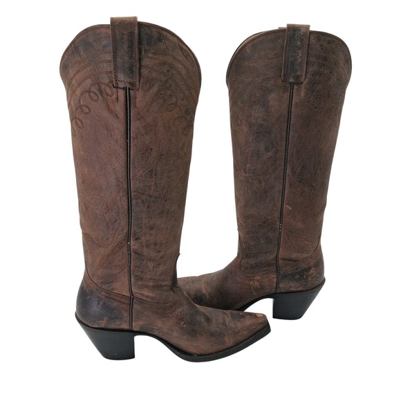 Shyanne Boots Womens Size 7 Brown Leather Western Cowboy Tall Riding Pointed Toe - Picture 11 of 11